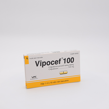 VIPOCEF 100 Hộp 1 vỉ x 10 viên