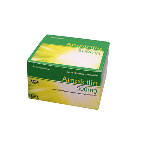 Ampicilin 500mg H/10vỉ x10viên Hataphar