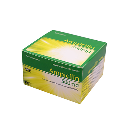 Ampicilin 500mg H/10vỉ x10viên Hataphar