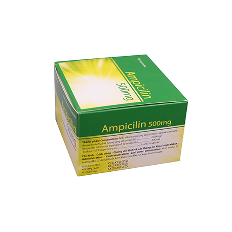 Ampicilin 500mg H/10vỉ x10viên Hataphar