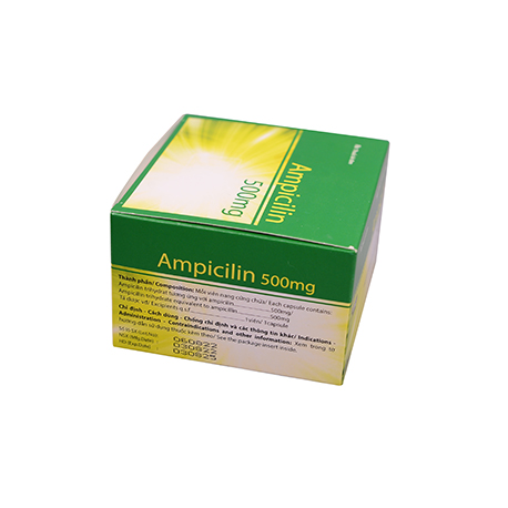 Ampicilin 500mg H/10vỉ x10viên Hataphar