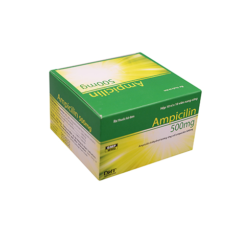 Ampicilin 500mg H/10vỉ x10viên Hataphar