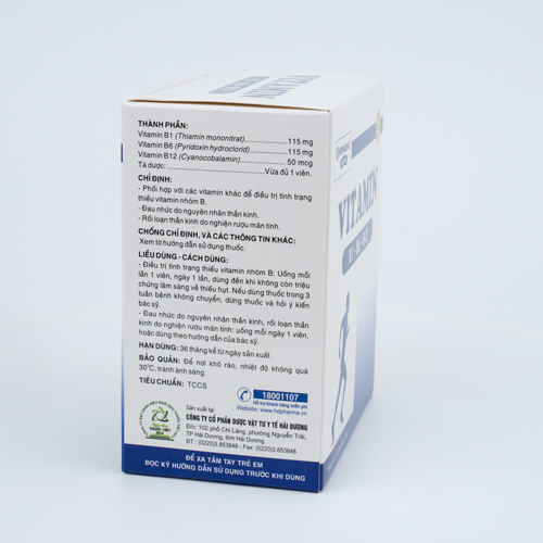 Vitamin B1, B6, B12 viên nang mềm Hộp 10 vỉ x 10 viên HDPHARMA