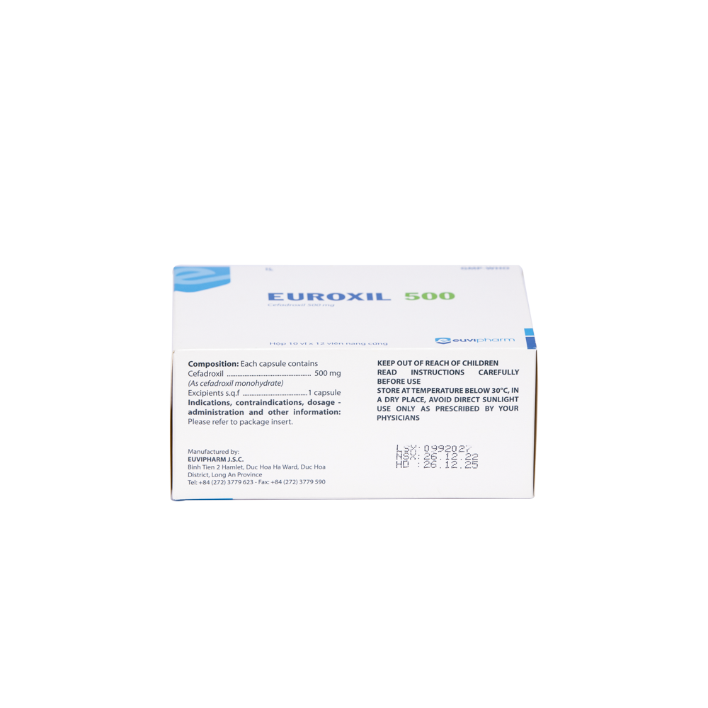 Euroxil 500 Hộp 10 vỉ x 12 viên Euvipharm
