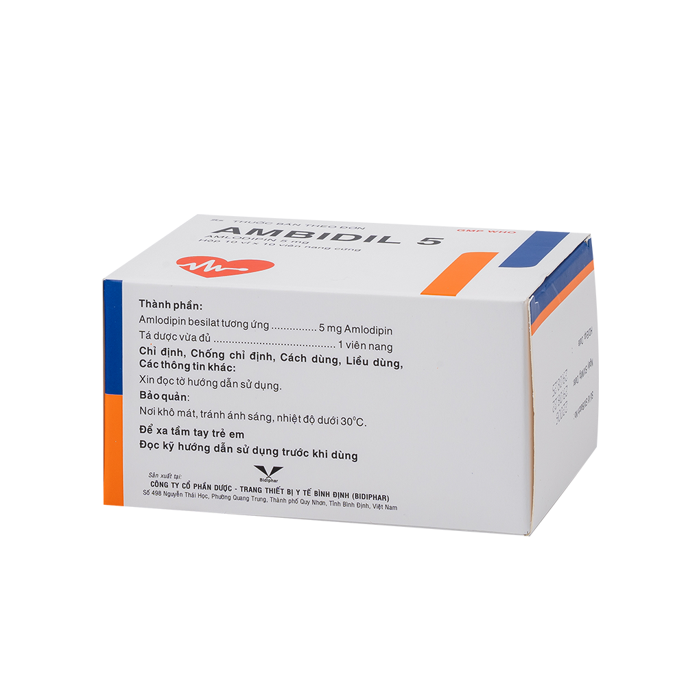 Ambidil 5 H/100 Hộp 10 Vỉ x 10 Viên Bidiphar