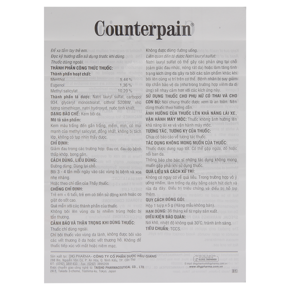 COUNTERPAIN 30G Tuýp 30g DHG