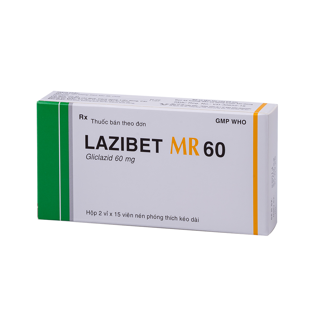 Lazibet MR 60 H/30 Hộp 2 vỉ x 15 viên Bidiphar