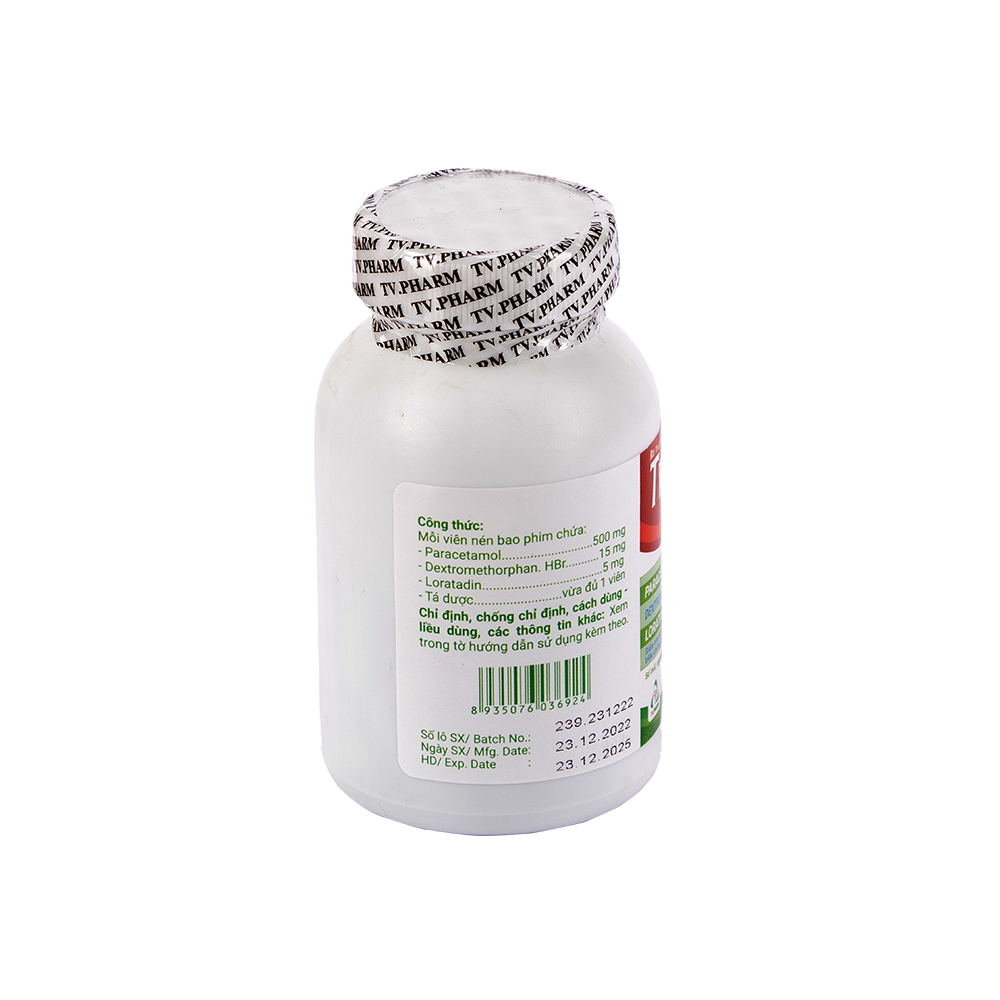 Travicol Flu C/100 Chai 100 viên TVPharma