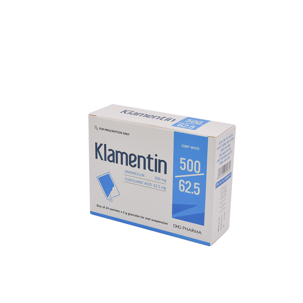 Klamentin 500/62.5 Hộp 24 gói x 2g DHG