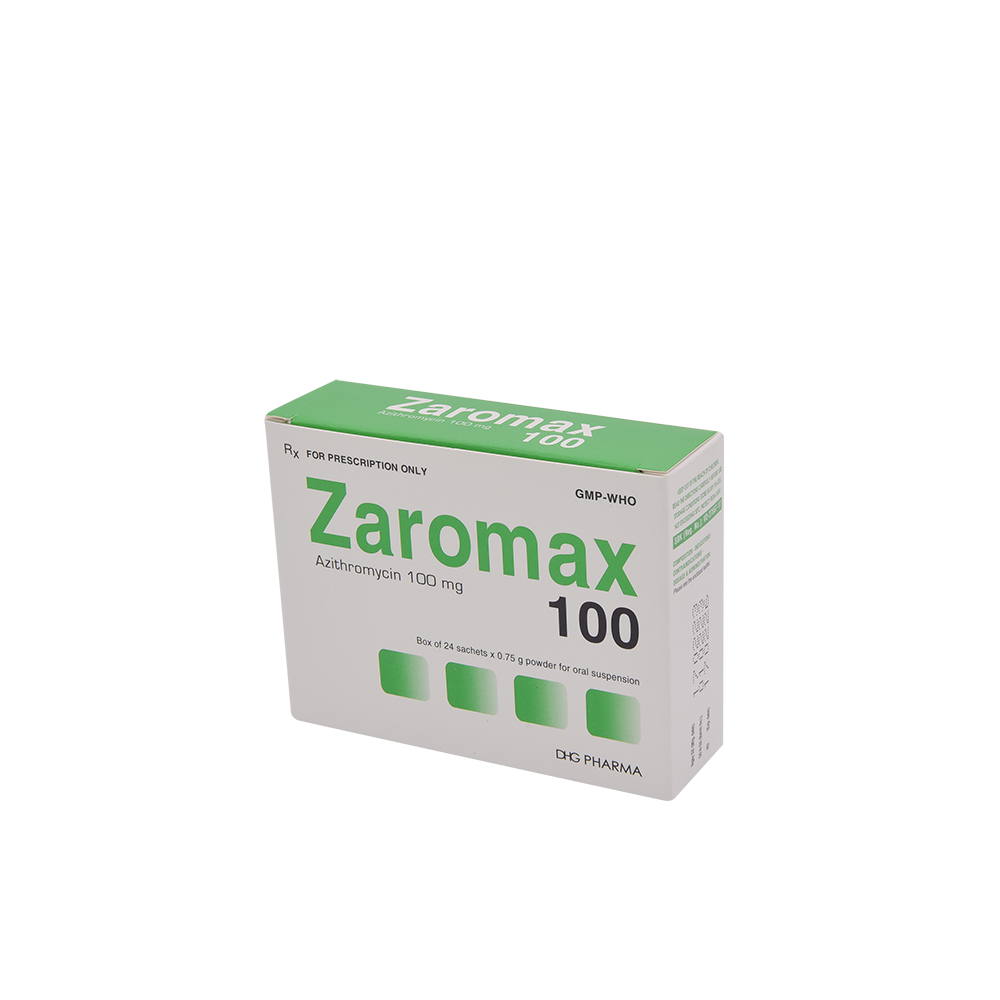 Zaromax 100 Hộp 24 gói x 0,75g DHG