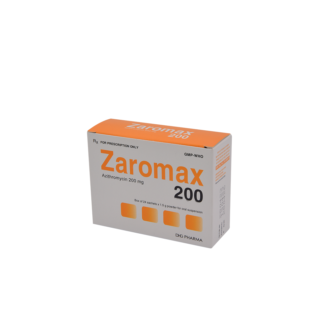 Zaromax 200 Hộp 24 gói x 1,5g DHG