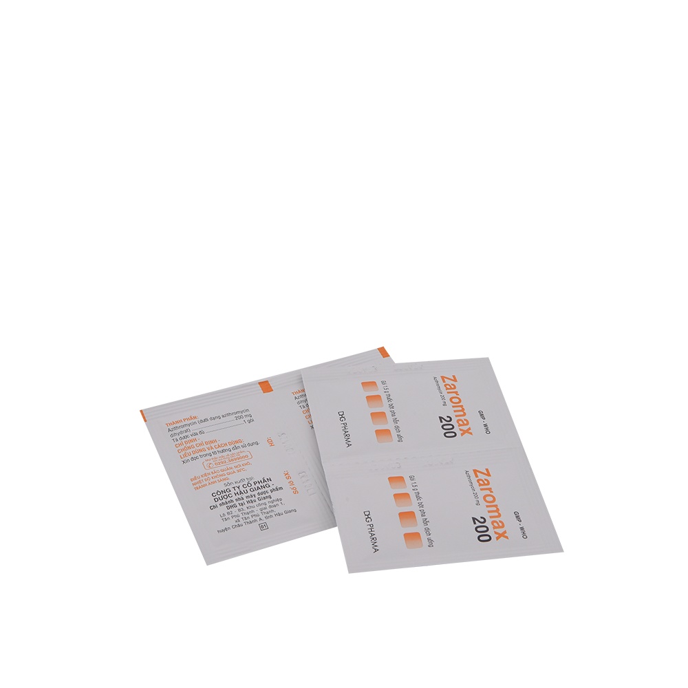 Zaromax 200 Hộp 24 gói x 1,5g DHG
