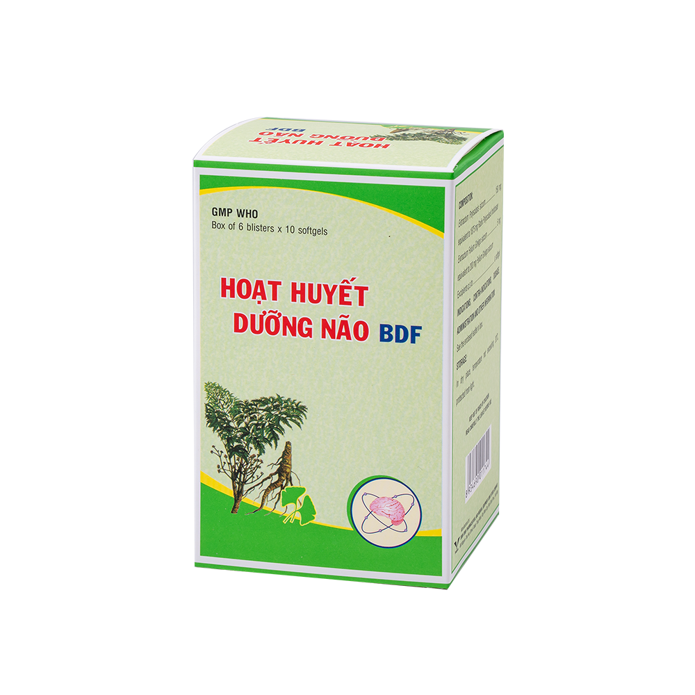 Hoạt huyết dưỡng não BDF H/60. Hộp 6 Vỉ x 10 Viên Bidiphar