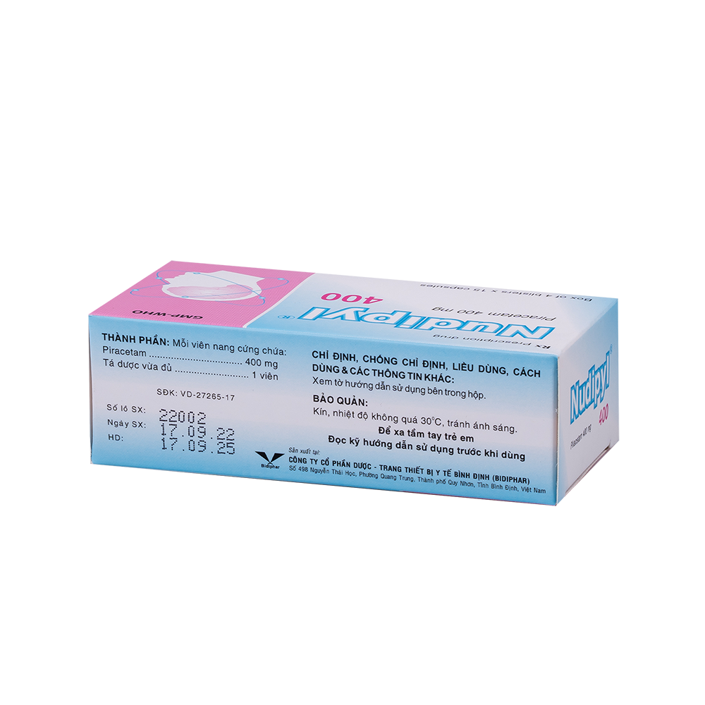 Nudipyl 400 H/60 Hộp 4 Vỉ x 15 Viên Bidiphar