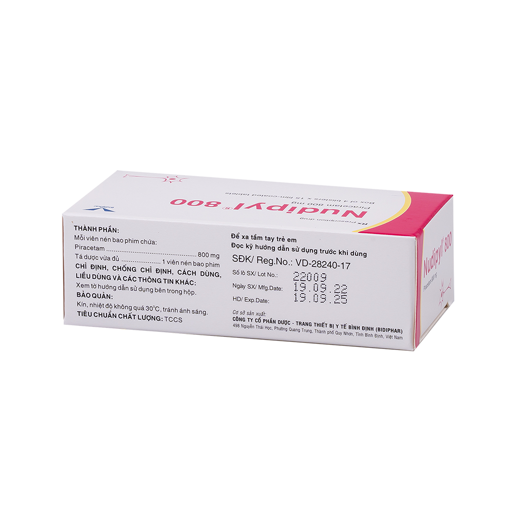 Nudipyl 800 H/60 Hộp 4 Vỉ x 15 Viên Bidiphar
