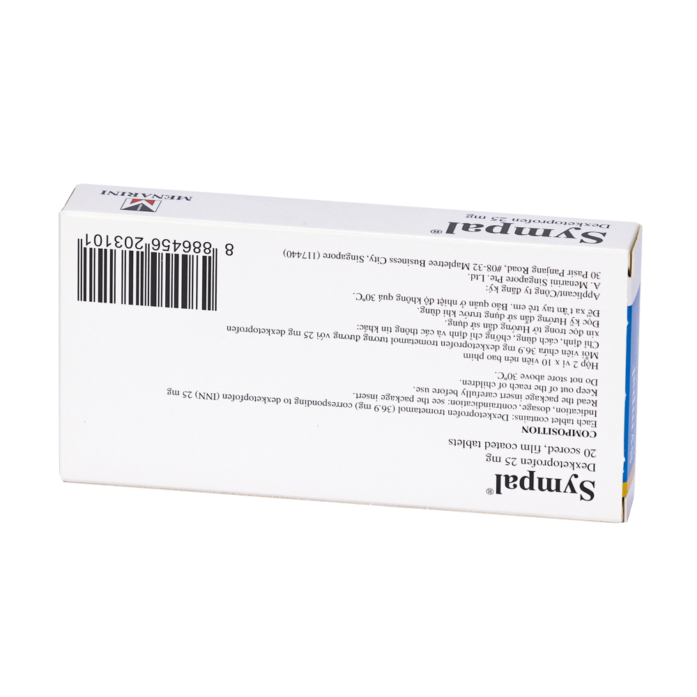 SYMPAL TABLET 25MG 2x10'S 20 Viên/ hộp Menarini