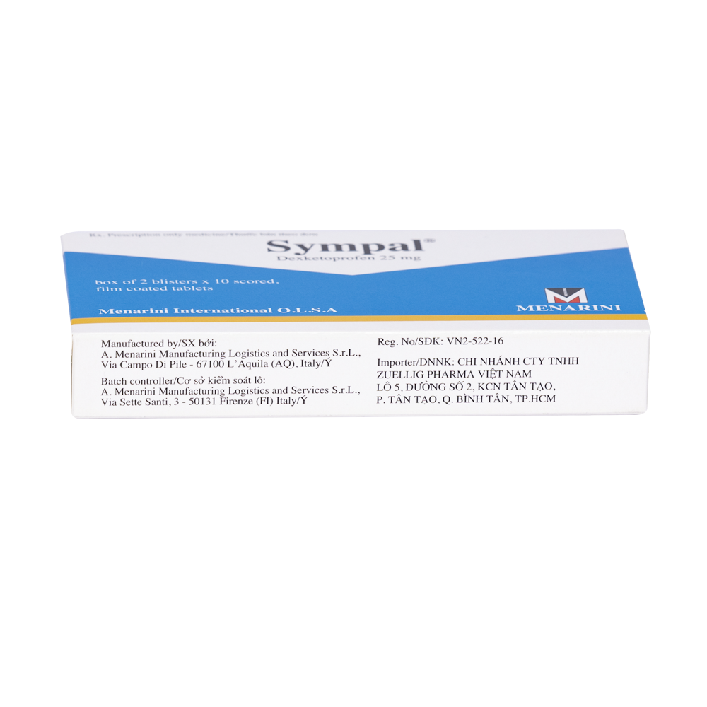 SYMPAL TABLET 25MG 2x10'S 20 Viên/ hộp Menarini
