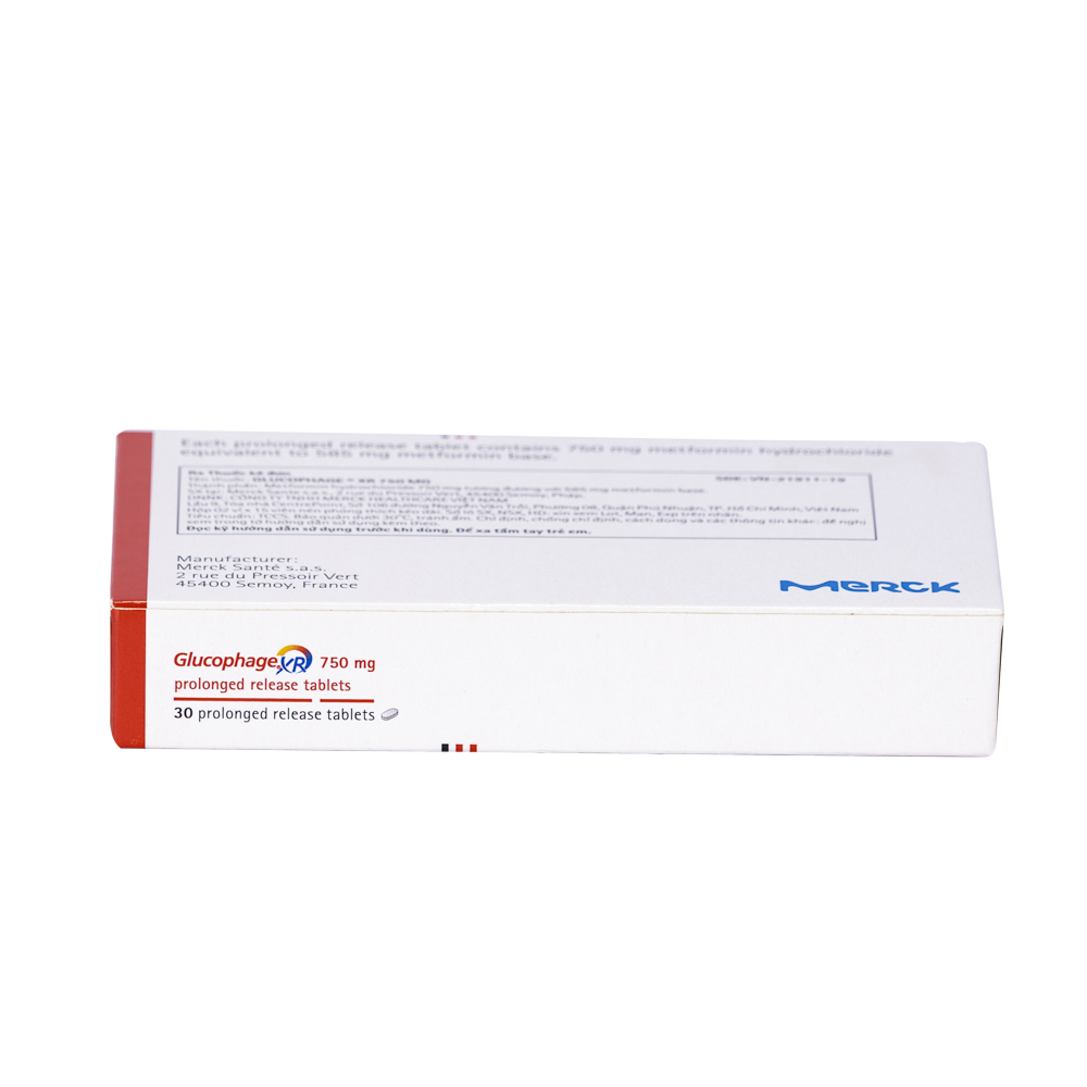 Glucophage XR Tab 750mg Hộp 3 vỉ x 10 viên Merck