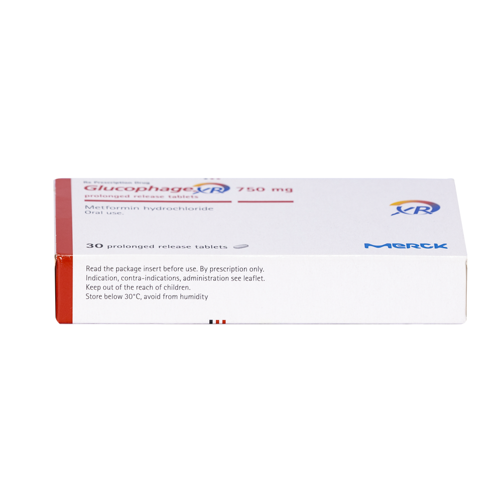Glucophage XR Tab 750mg Hộp 3 vỉ x 10 viên Merck
