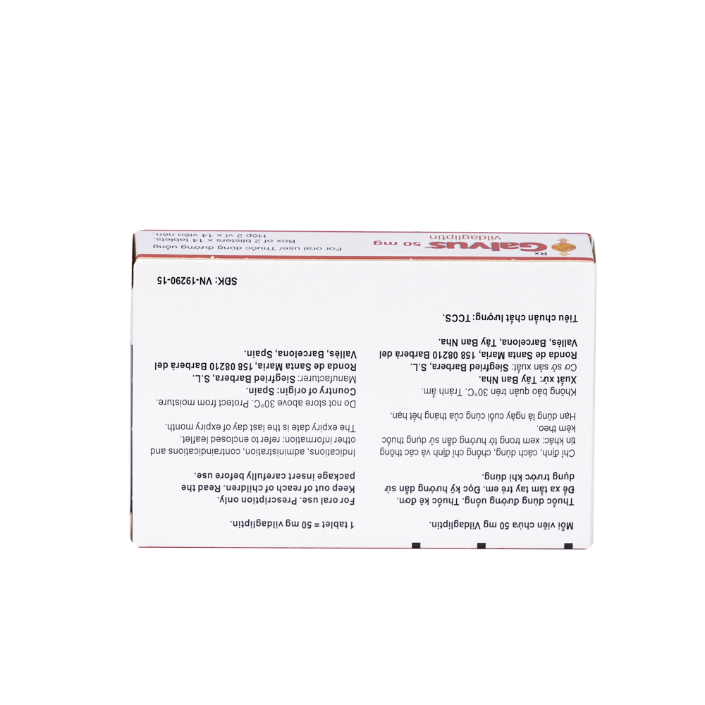 GALVUS 50MG Hộp 2 vỉ x 14 viên Novartis