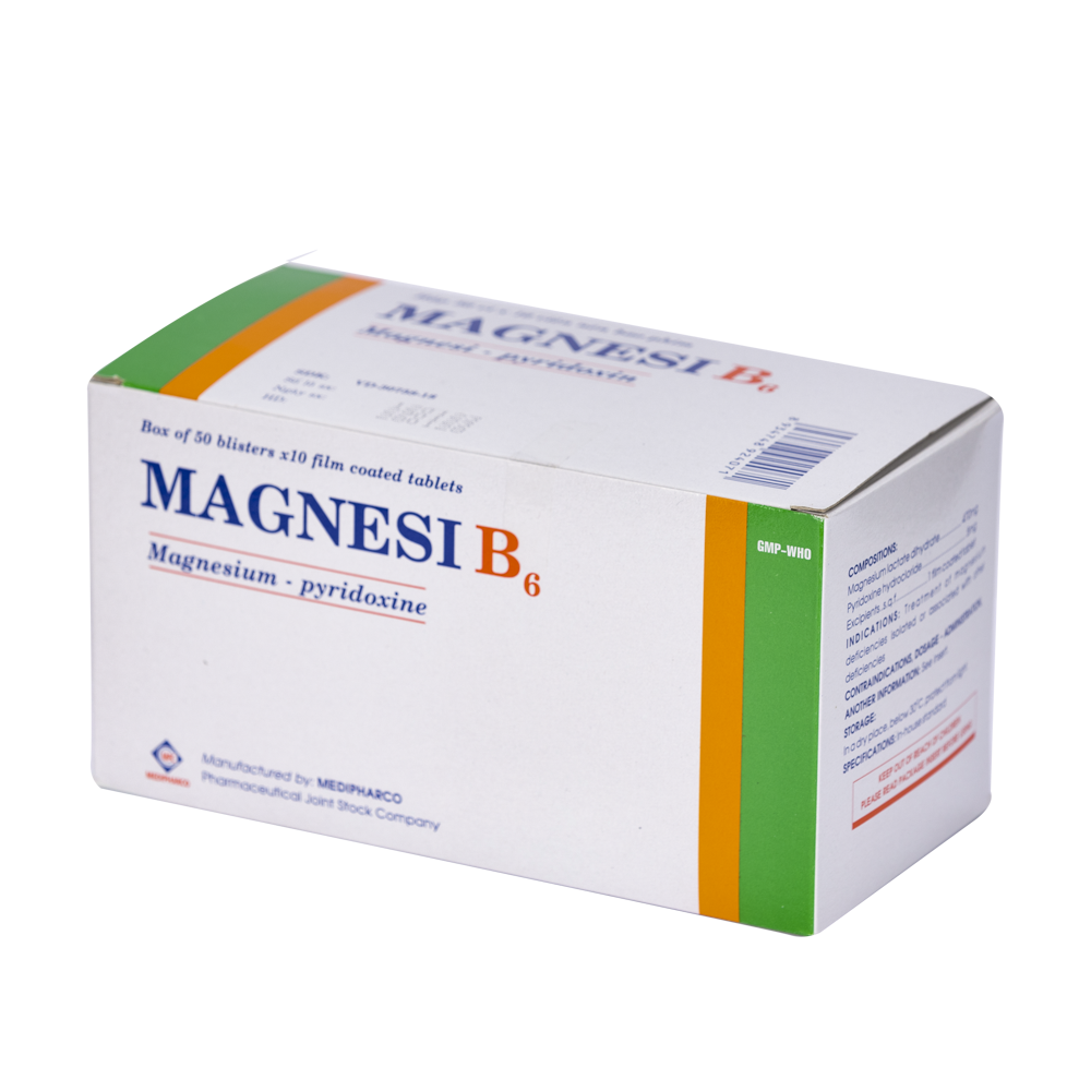 Magnesi B6 Hộp x 50 vỉ x10VBP