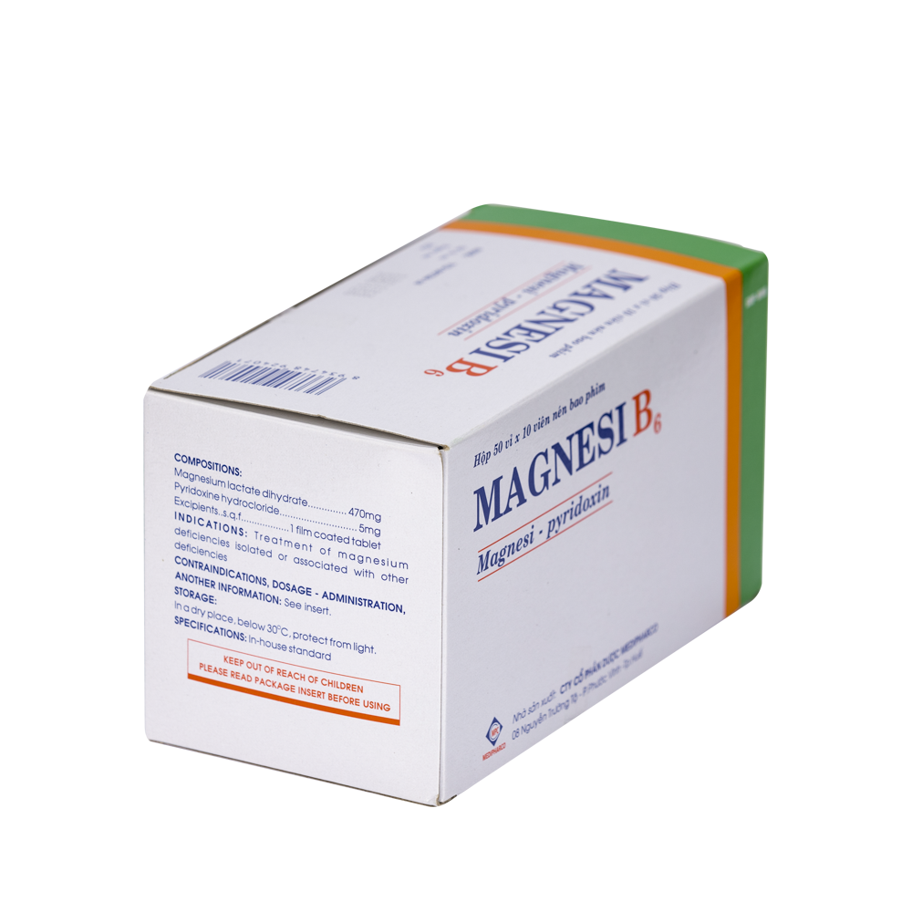 Magnesi B6 Hộp x 50 vỉ x10VBP