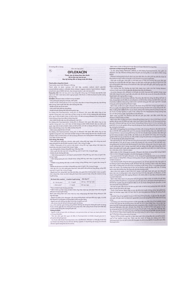 Ofloxacin 200mg Hộp x10vỉ x10 VNE