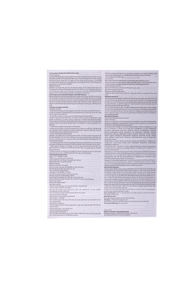 Ofloxacin 200mg Hộp x10vỉ x10 VNE