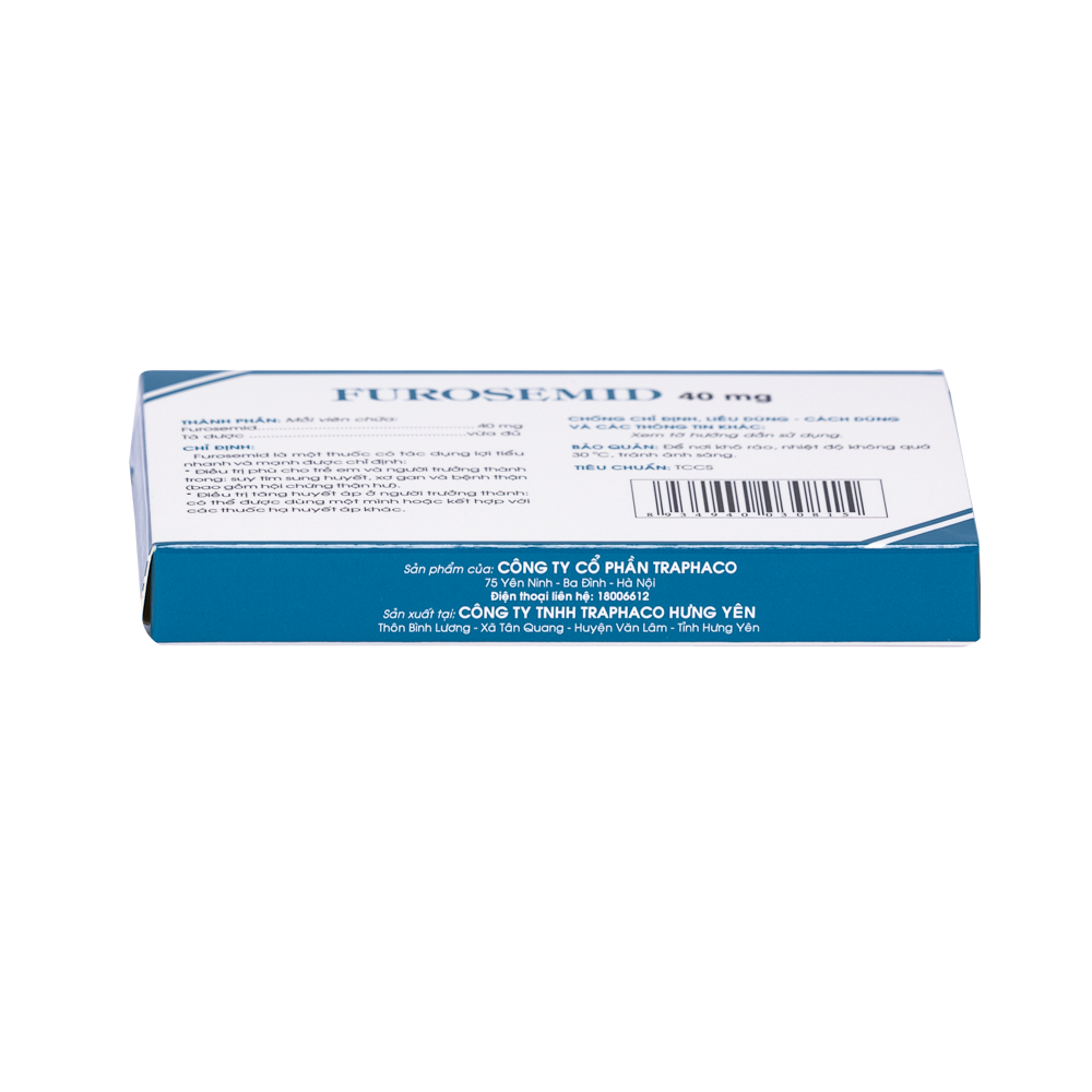 Furosemid 40mg Hộp 2 vỉ x 20 viên Traphaco