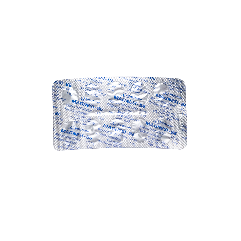 Magnesi-B6 Hộp 10 vỉ x 10 viên Imexpharm