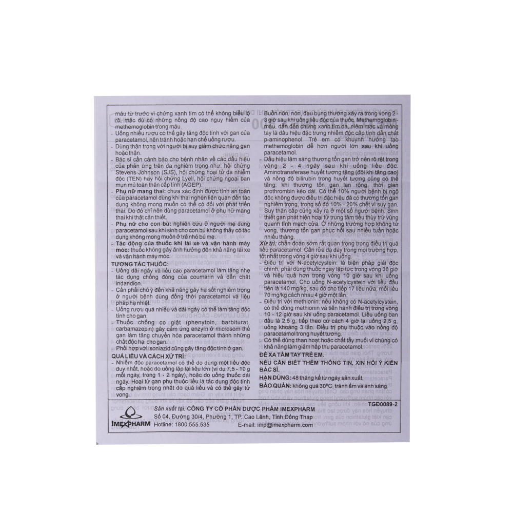 Mexcold IMEX 500 Hộp 10 vỉ x 10 viên Imexpharm