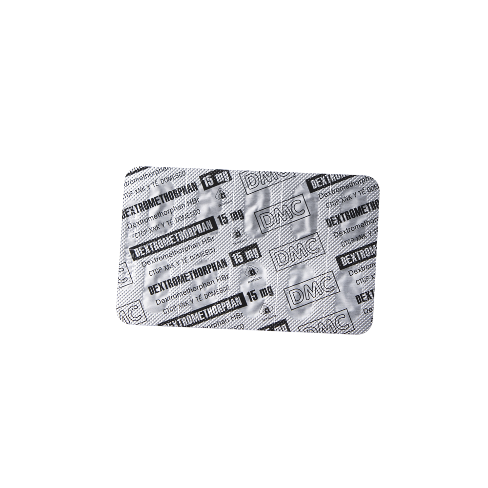 Dextromethorphan 15 mg Hộp 10 vỉ x 10 viên Domesco
