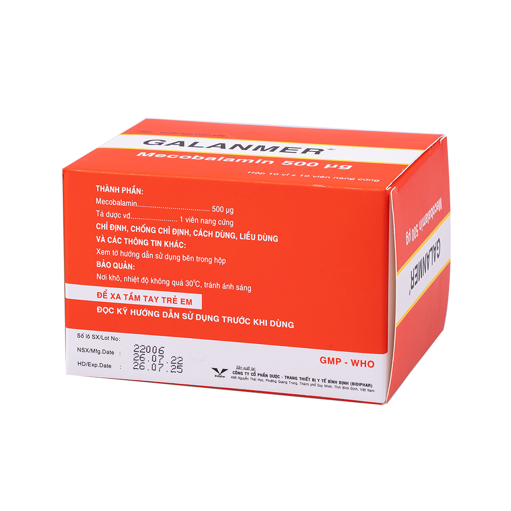 Galanmer H/100 Hộp 10 Vỉ x 10 Viên Bidiphar