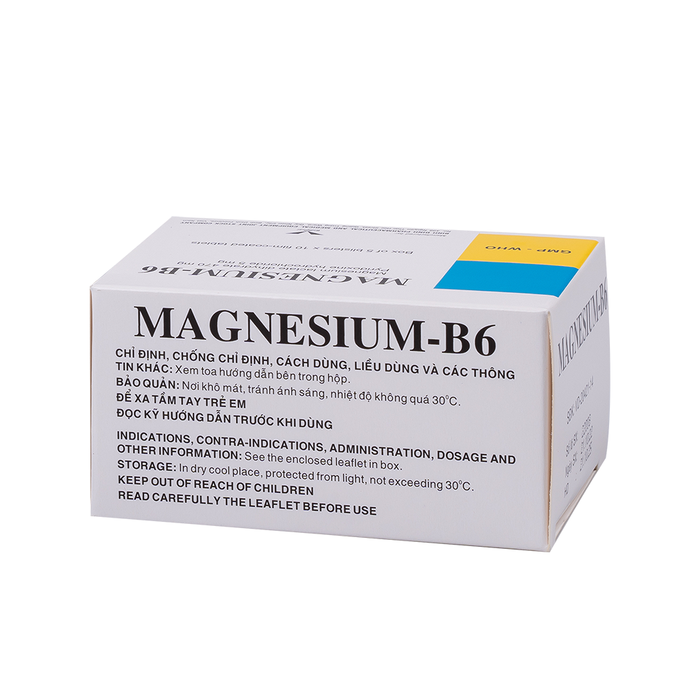 Magnesium - B6 H/50 Hộp 5 Vỉ x 10 Viên Bidiphar