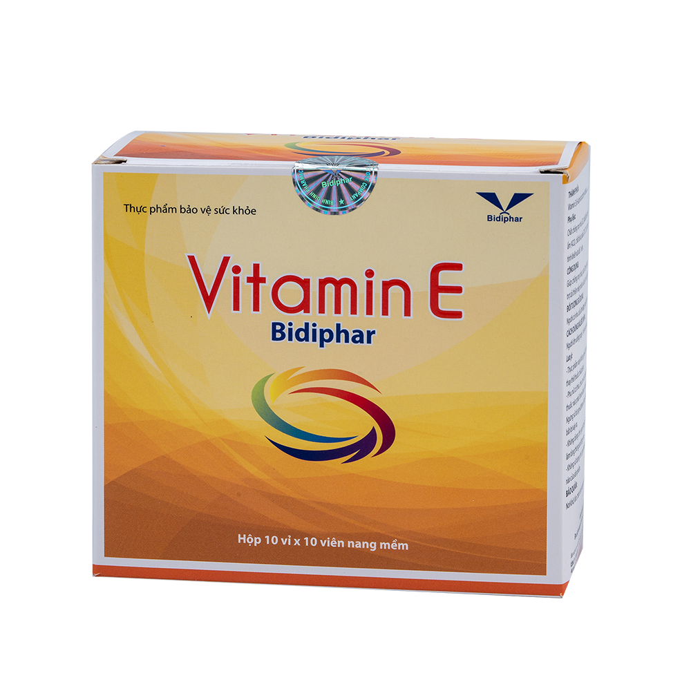 Vitamin E Bidiphar H/100 Hộp 10 Vỉ x 10 Viên Bidiphar