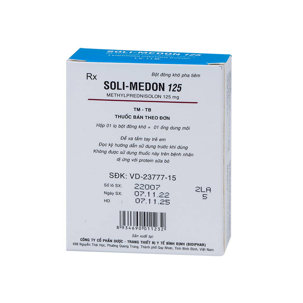 Soli-Medon 125 Hộp 1 lọ BIDIPHAR