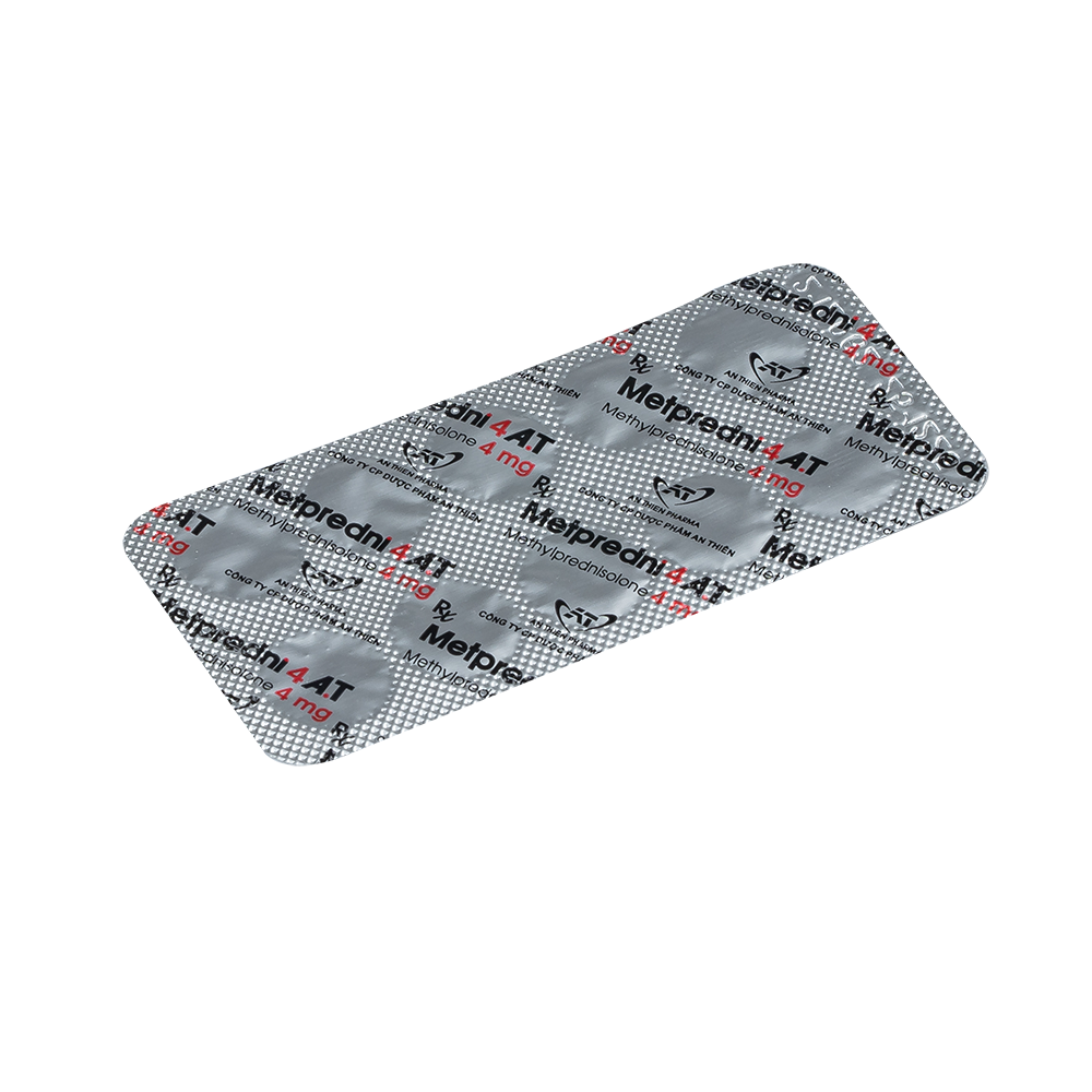 METPREDNI 4 A.T Hộp 10 vỉ x 10 viên An Thiên