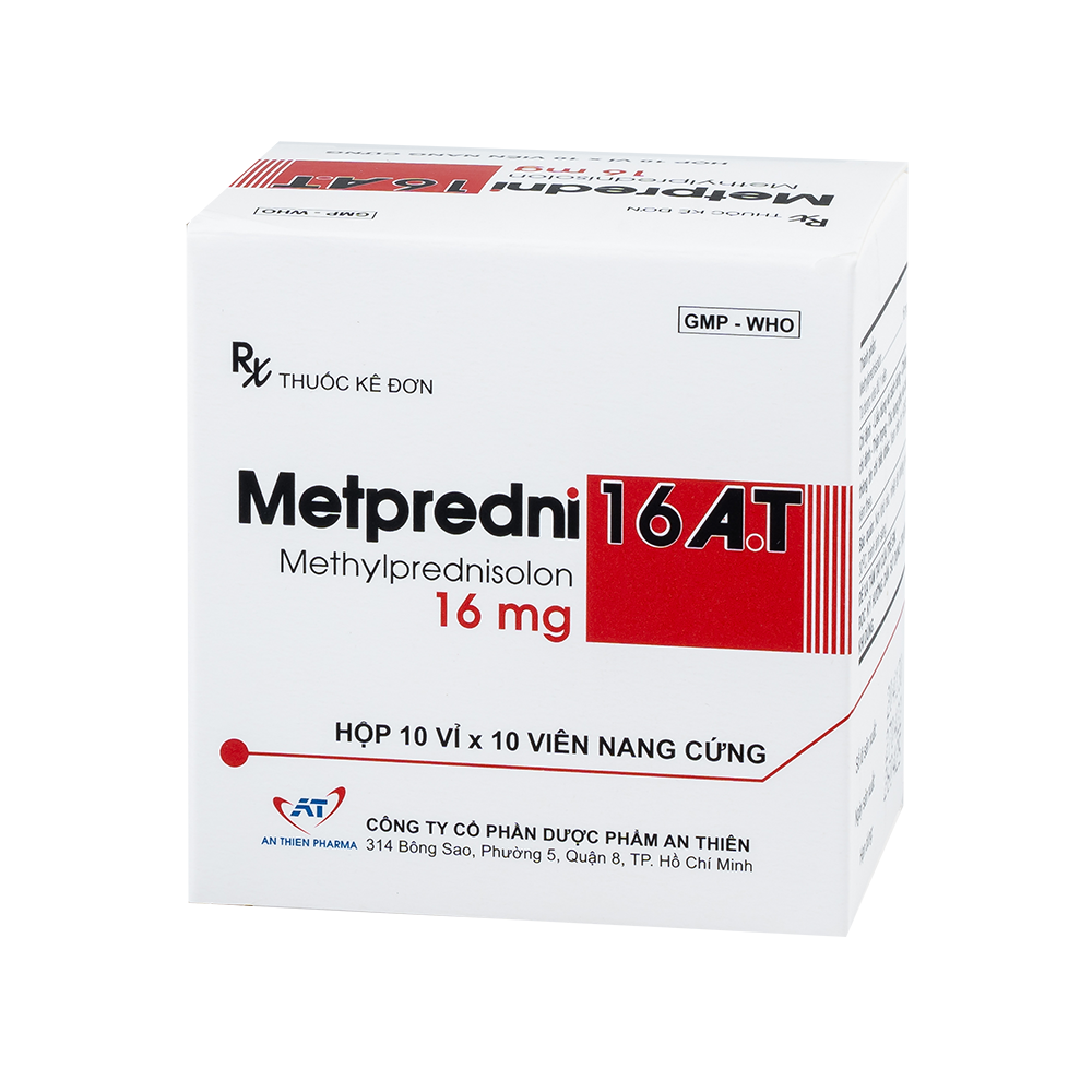 METPREDNI 16 A.T Hộp 10 vỉ x 10 viên. An Thiên