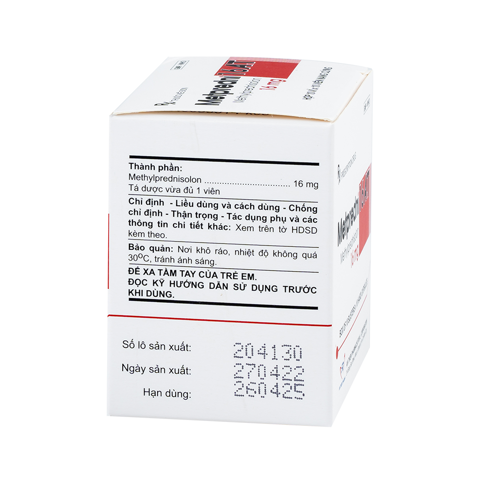 METPREDNI 16 A.T Hộp 10 vỉ x 10 viên. An Thiên