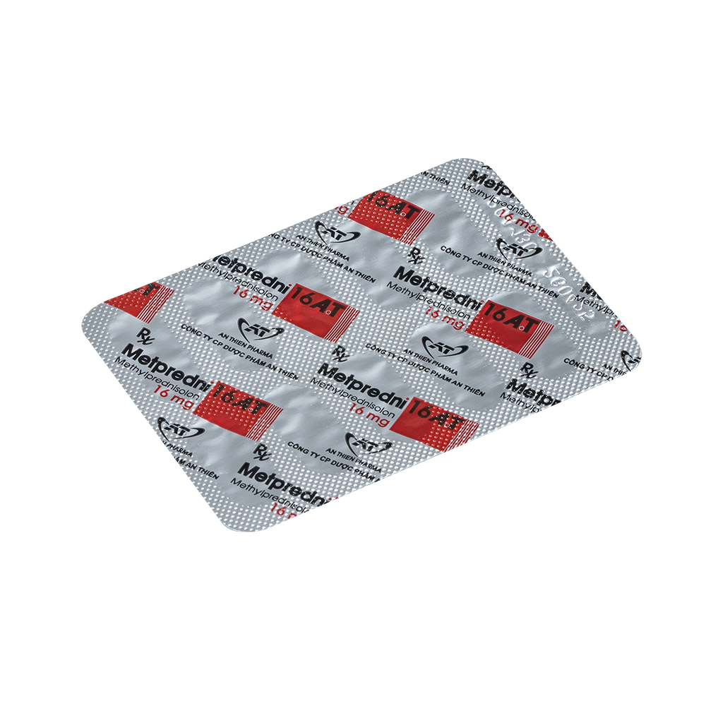 METPREDNI 16 A.T Hộp 10 vỉ x 10 viên. An Thiên