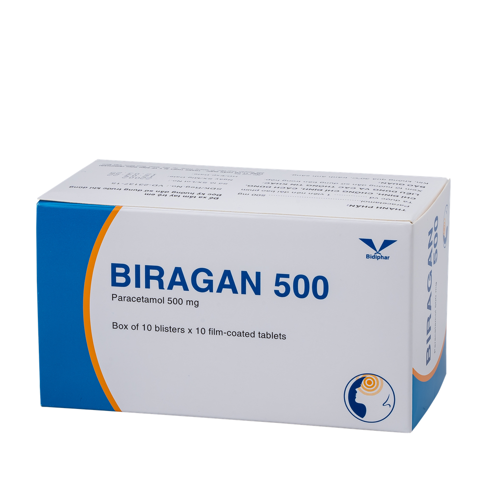 Biragan 500 H/100 (Alu-Alu) Hộp 10 Vỉ x 10 Viên Bidiphar
