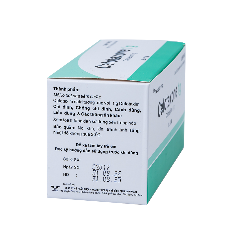 Cefotaxone 1g Hộp 10 Lọ BIDIPHAR