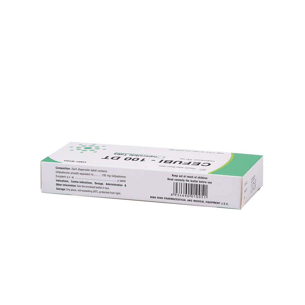 Cefubi -100DT H/20 Hộp 2 Vỉ x 10 Viên Bidiphar