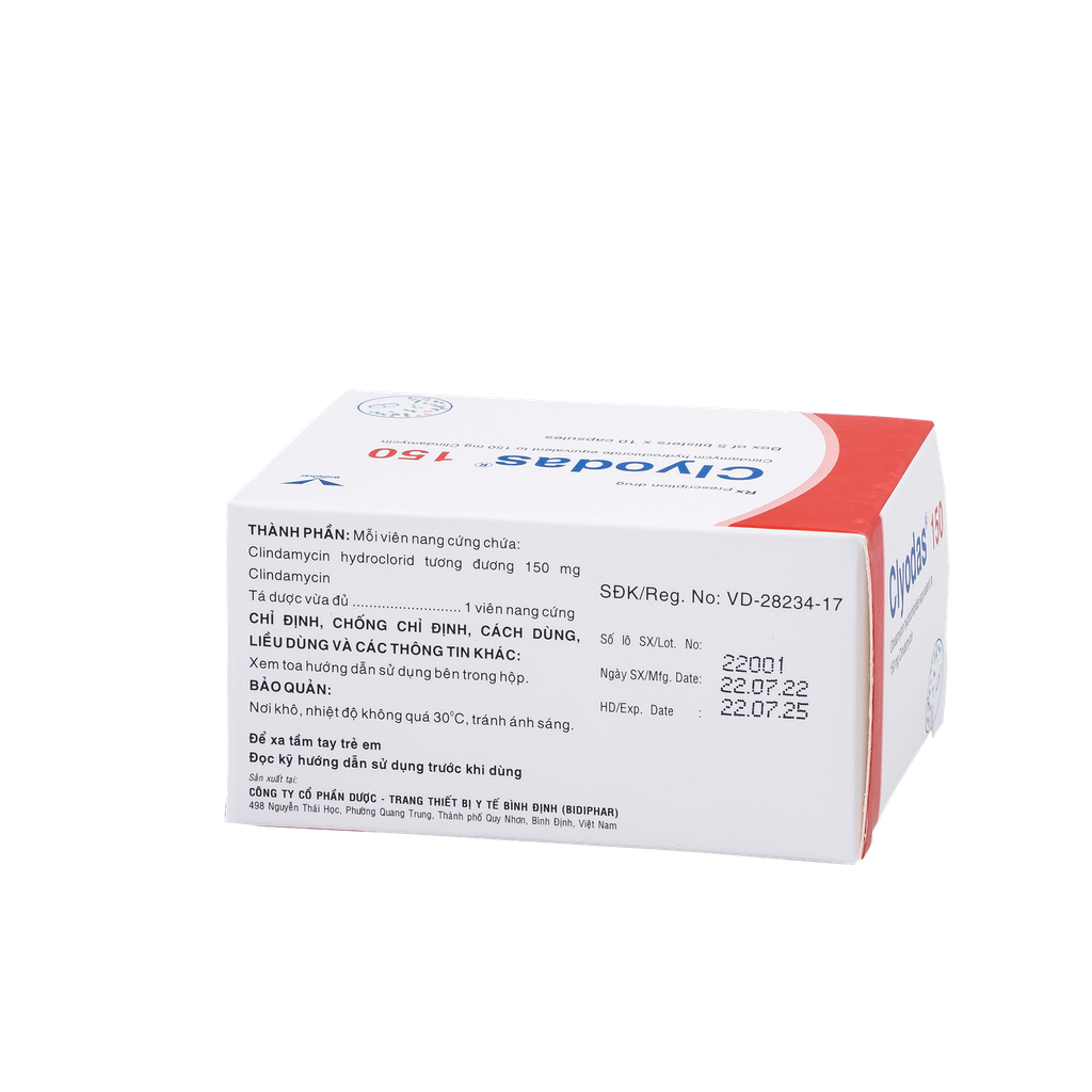 Clyodas 150 H/50 Hộp 5 Vỉ x 10 Viên Bidiphar