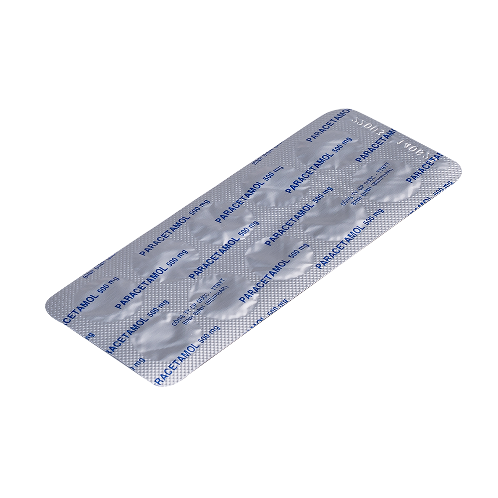 Paracetamol 500mg H/100 Hộp 10 Vỉ x 10 Viên Bidiphar