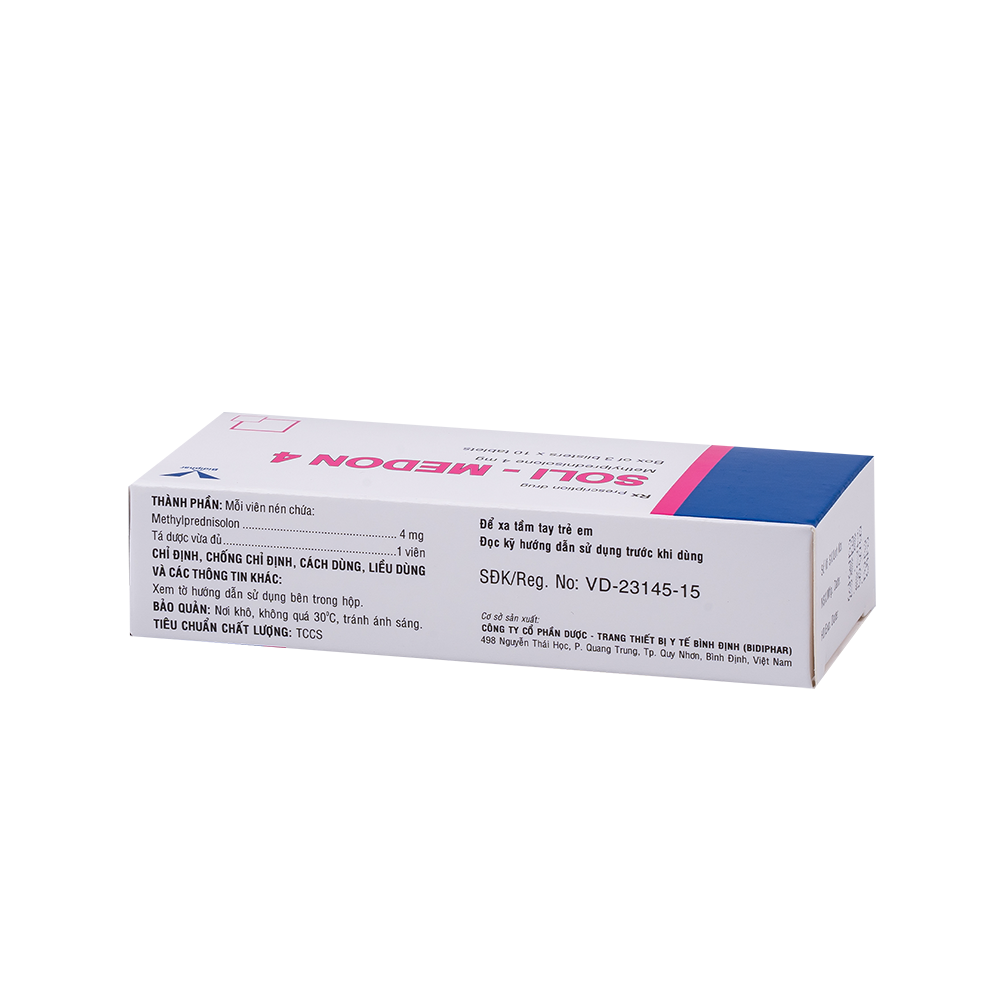 Soli-Medon 4 H/30 Hộp 3 Vỉ x 10 Viên Bidiphar