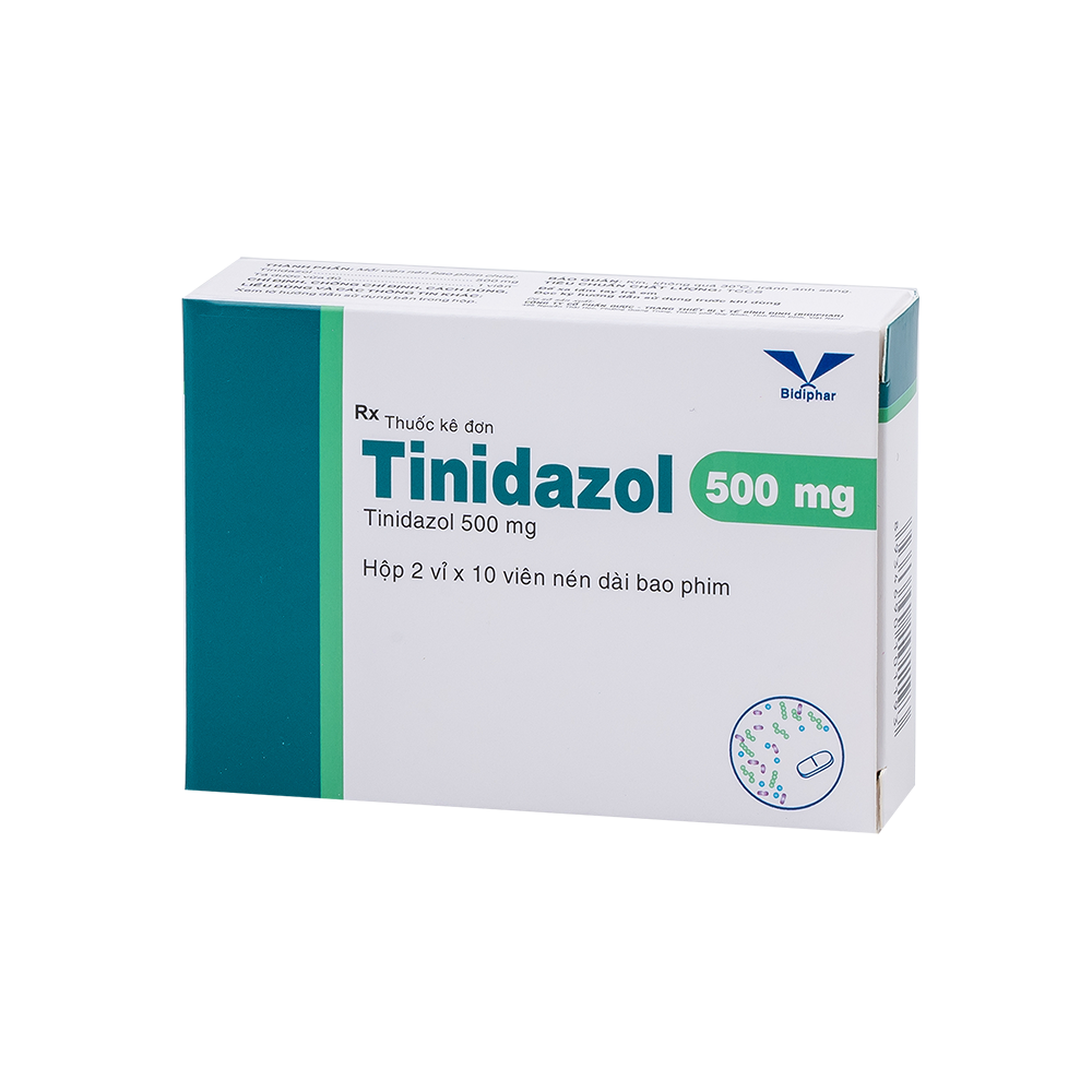 Tinidazol 500mg Hộp 2 Vỉ x 10 Viên BIDIPHAR