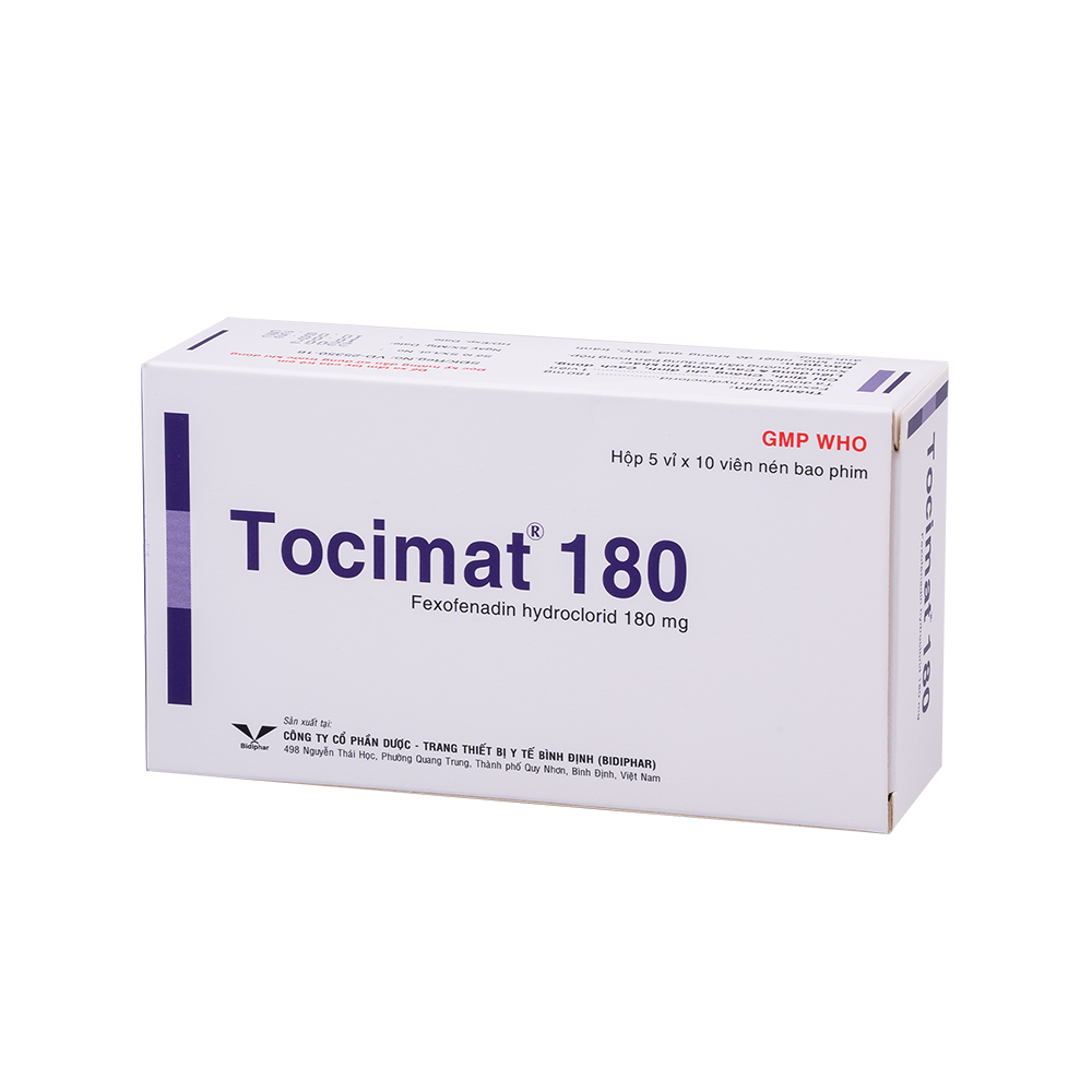 Tocimat 180 H/50 Hộp 5 Vỉ x 10 Viên Bidiphar