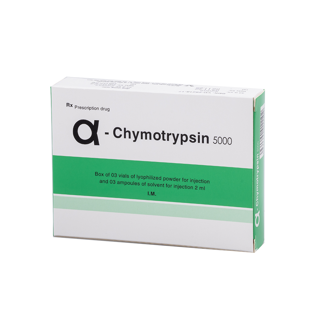 α chymotrypsin 5000 Hộp 1 lọ BIDIPHAR