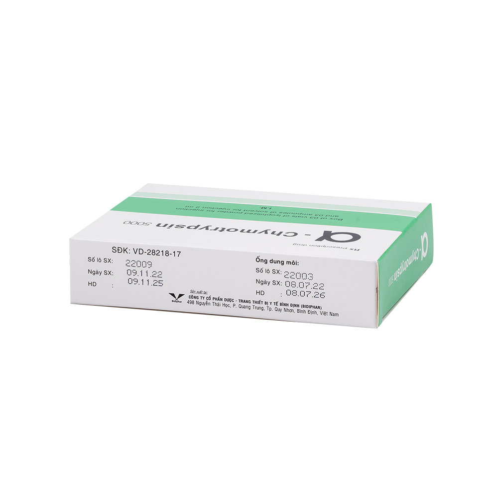 α chymotrypsin 5000 Hộp 1 lọ BIDIPHAR